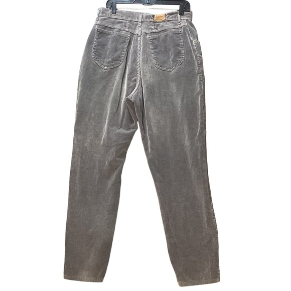 L L Bean Womens Corduroy Pants Gray Pleated High Rise Size 16 Made in USA - Picture 3 of 9